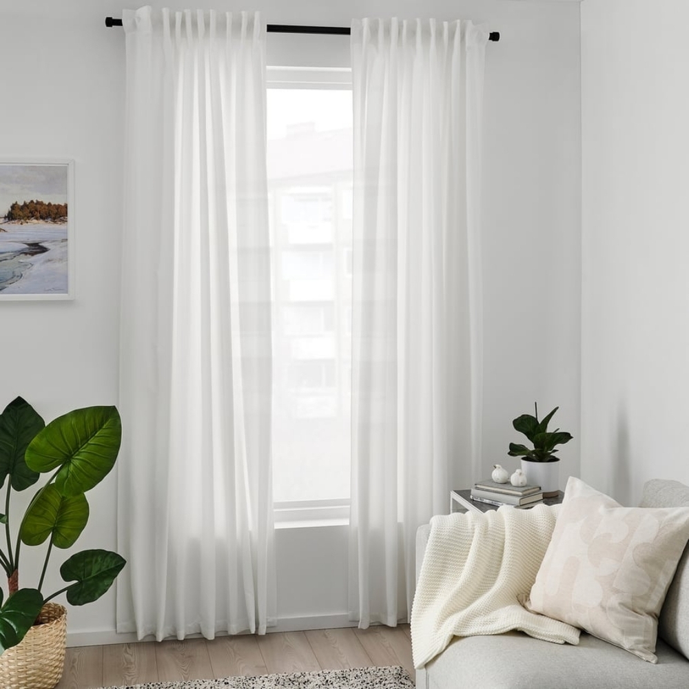 IKEA GUNNLAUG Sound Absorbing White Curtains